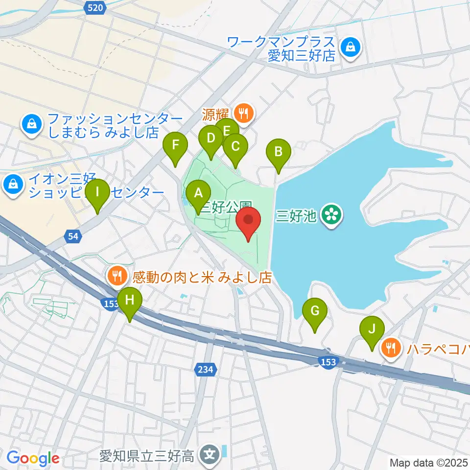 三好公園総合体育館周辺の駐車場・コインパーキング一覧地図