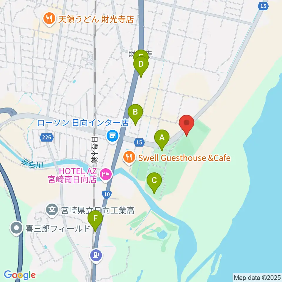 メディキットスタジアム周辺の駐車場・コインパーキング一覧地図