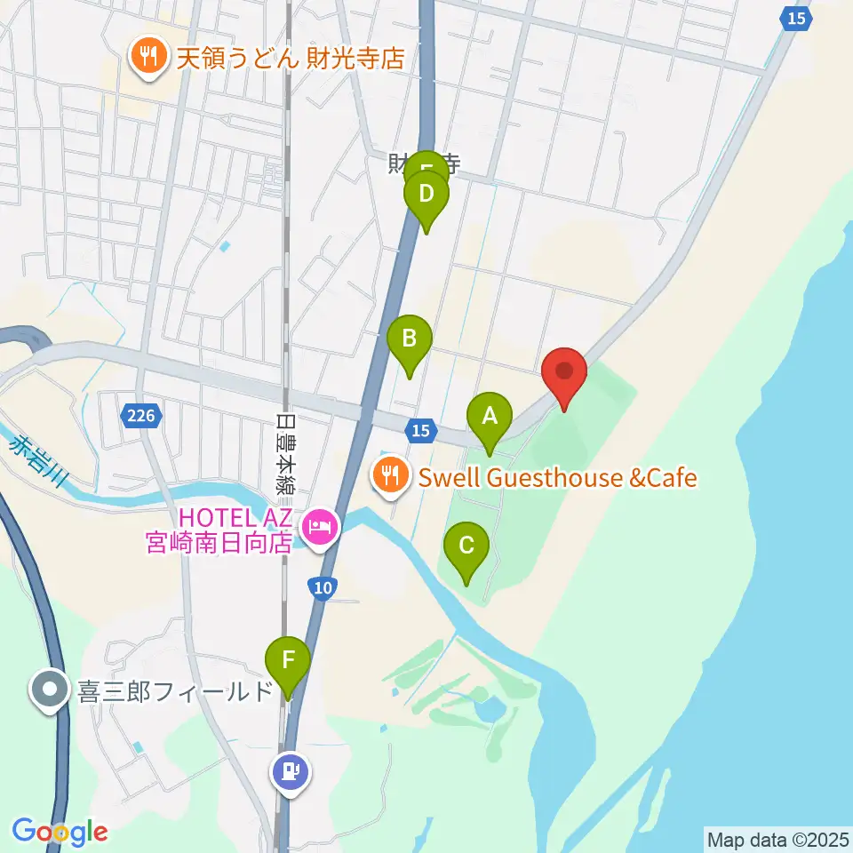 メディキットスタジアム周辺の駐車場・コインパーキング一覧地図