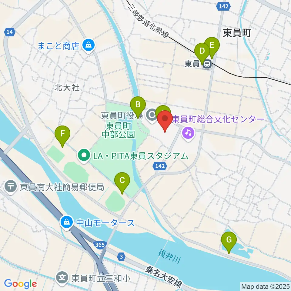 東員町総合体育館周辺の駐車場・コインパーキング一覧地図