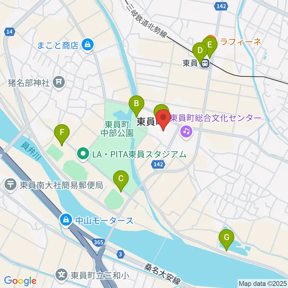 東員町総合体育館周辺の駐車場・コインパーキング一覧地図
