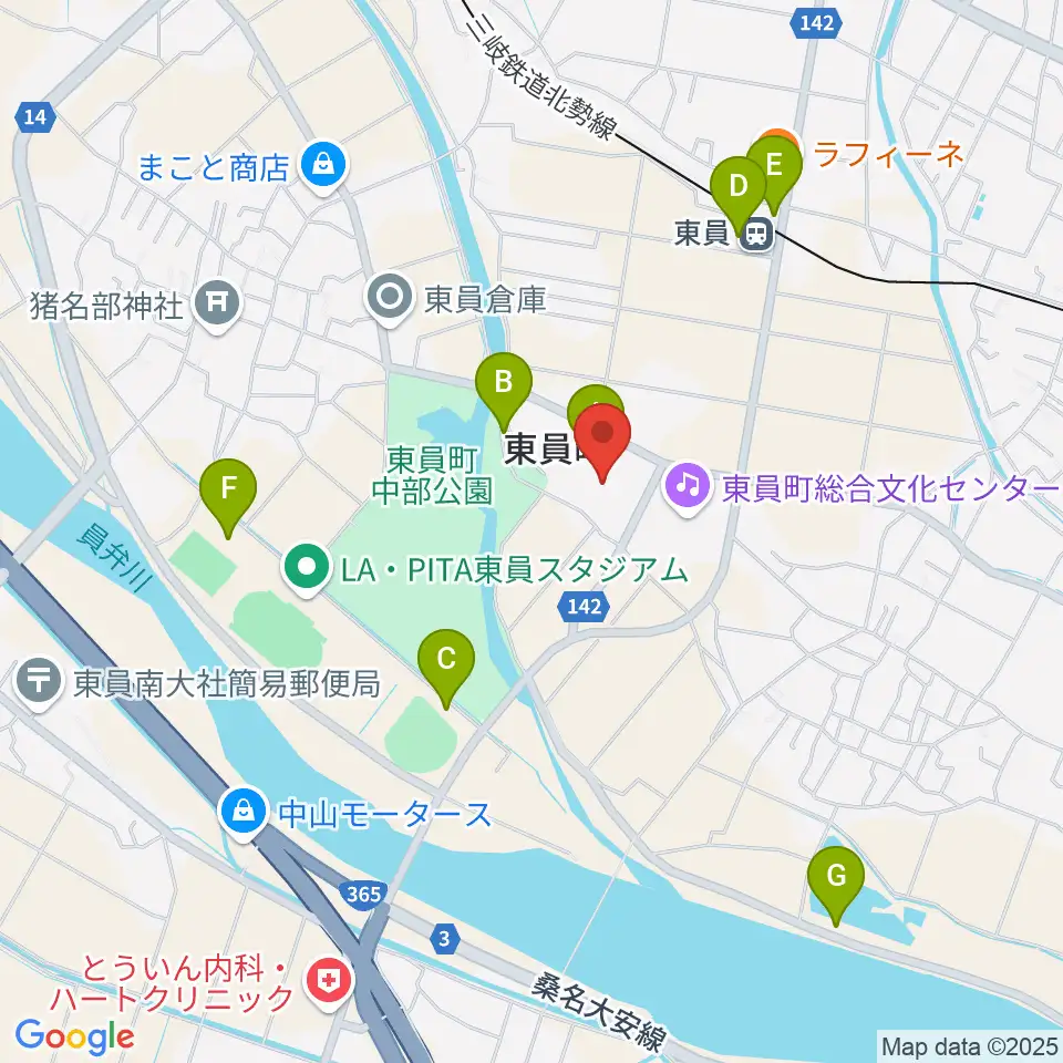 東員町総合体育館周辺の駐車場・コインパーキング一覧地図