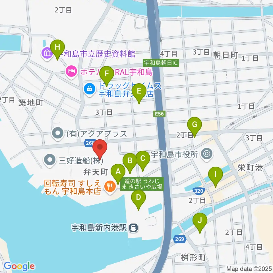 宇和島市総合体育館周辺の駐車場・コインパーキング一覧地図