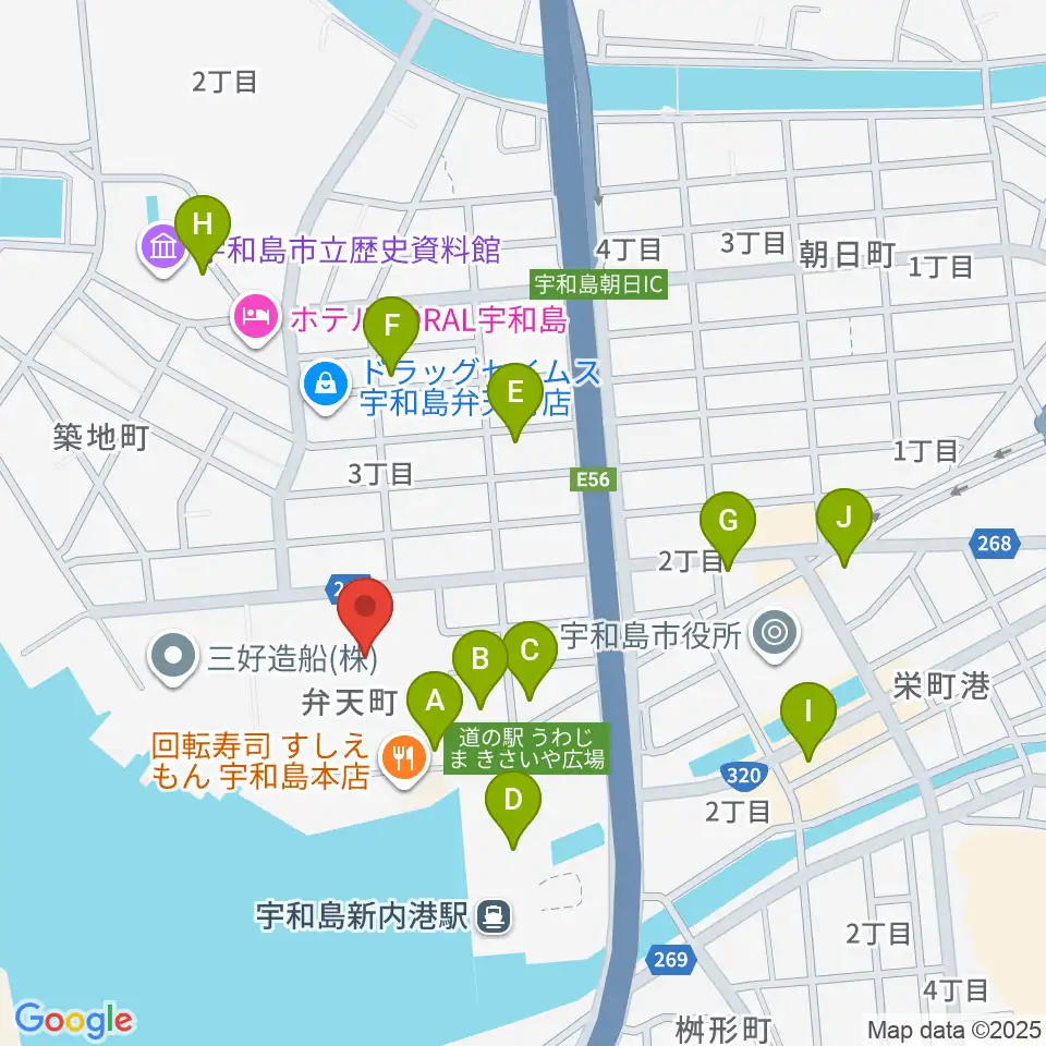 宇和島市総合体育館周辺の駐車場・コインパーキング一覧地図