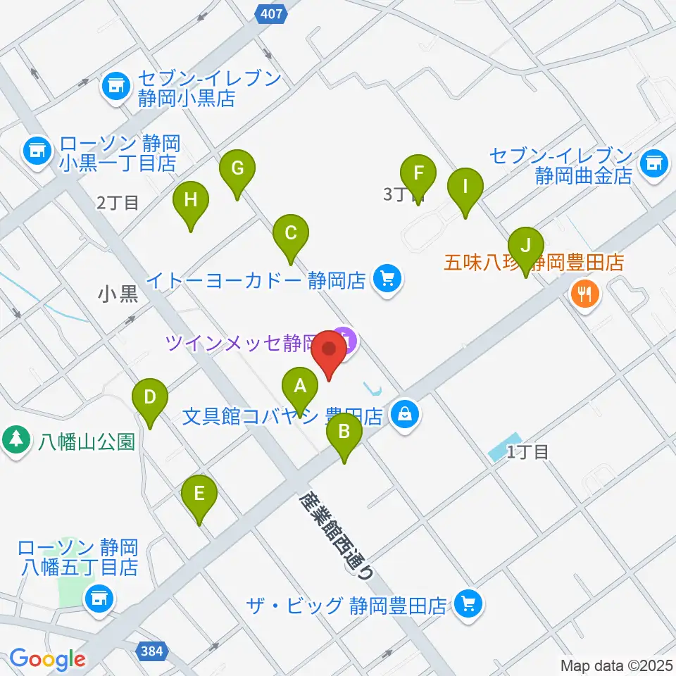 ツインメッセ静岡周辺の駐車場・コインパーキング一覧地図