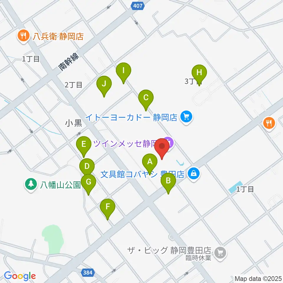 ツインメッセ静岡周辺の駐車場・コインパーキング一覧地図