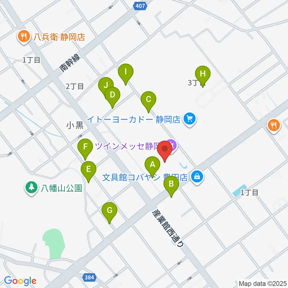 ツインメッセ静岡周辺の駐車場・コインパーキング一覧地図