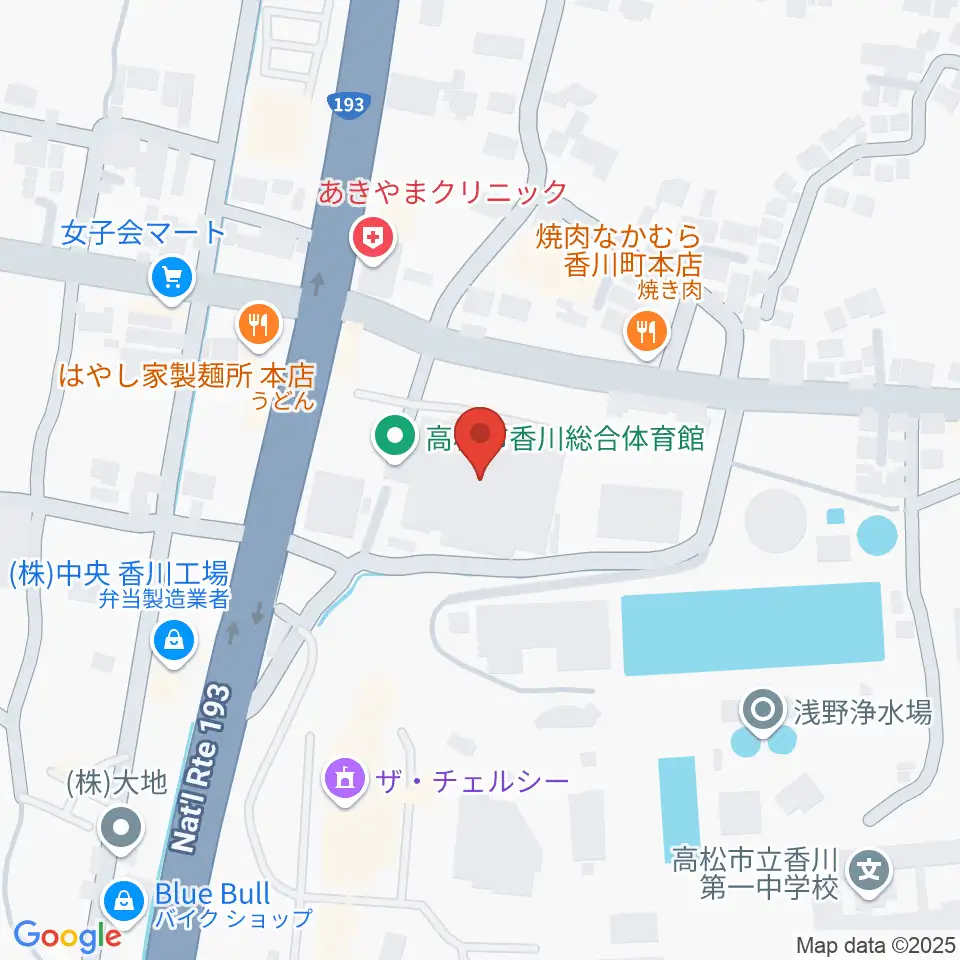 高松市香川総合体育館周辺の駐車場・コインパーキング一覧地図