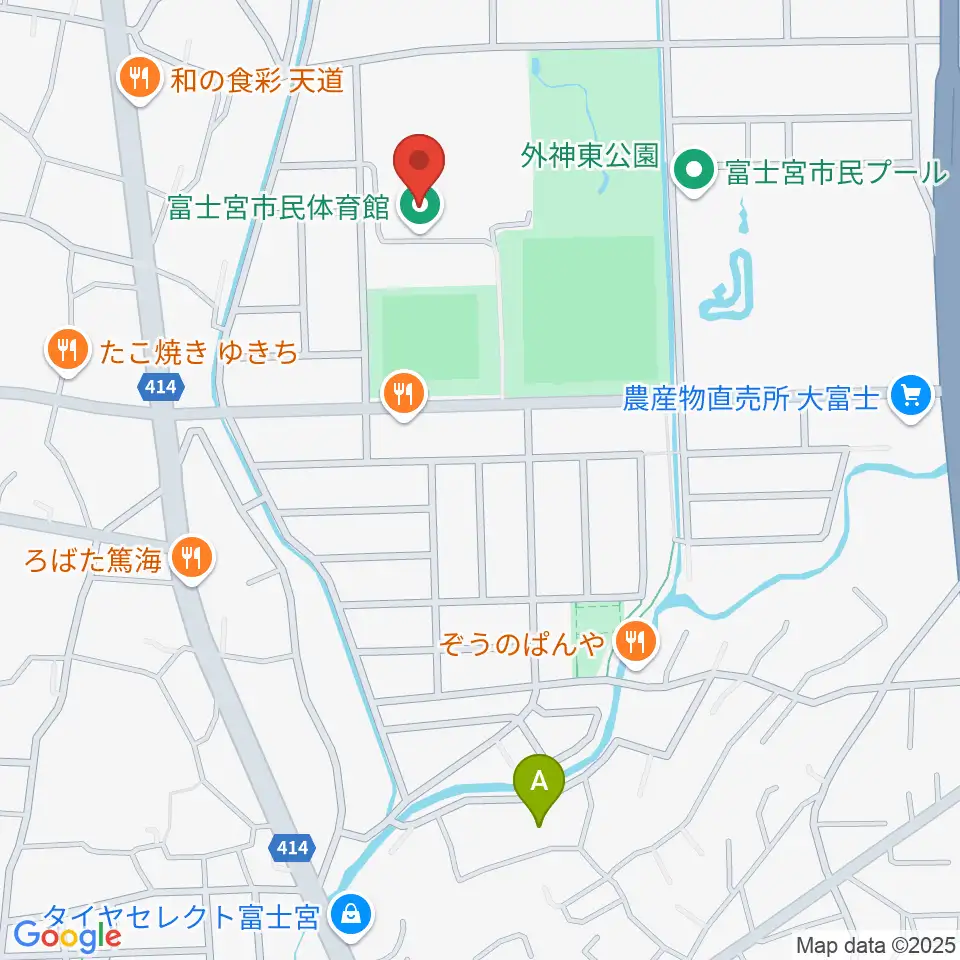 富士宮市民体育館周辺の駐車場・コインパーキング一覧地図