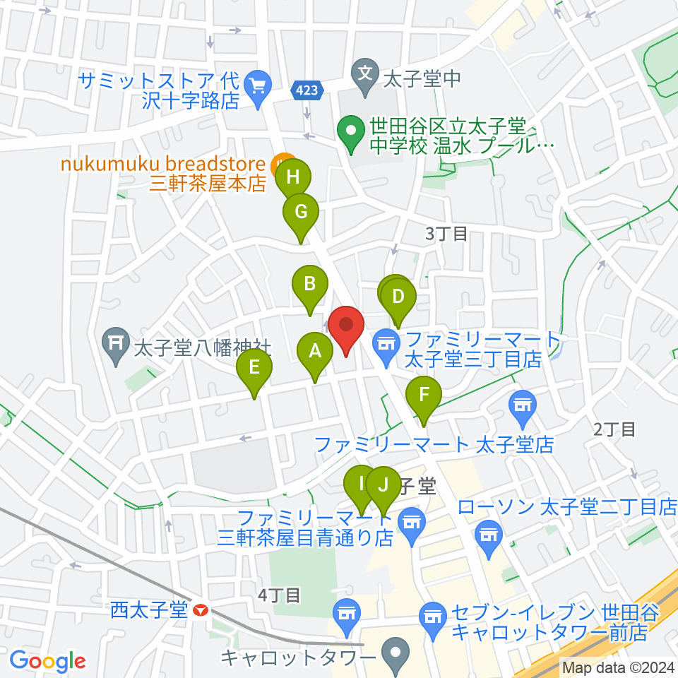 三軒茶屋クロスロードスタジオ周辺の駐車場・コインパーキング一覧地図