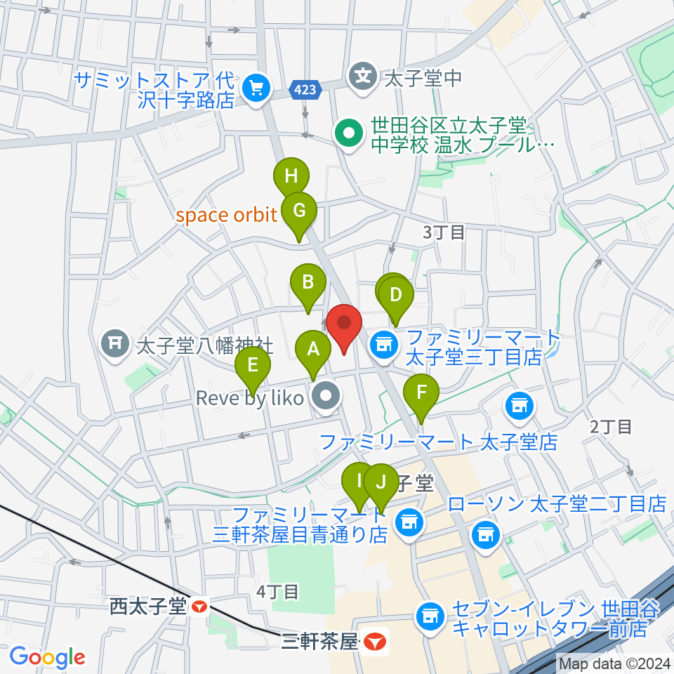 三軒茶屋クロスロードスタジオ周辺の駐車場・コインパーキング一覧地図