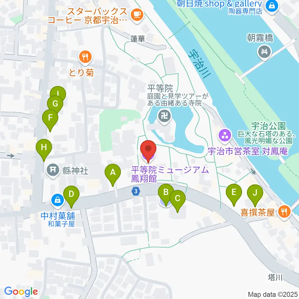 平等院ミュージアム鳳翔館周辺の駐車場・コインパーキング一覧地図