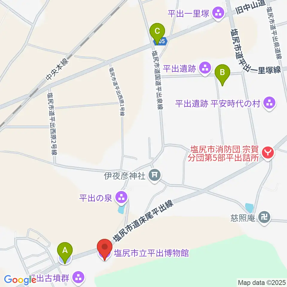 塩尻市立平出博物館周辺の駐車場・コインパーキング一覧地図