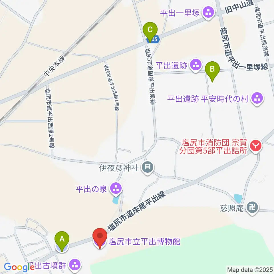 塩尻市立平出博物館周辺の駐車場・コインパーキング一覧地図