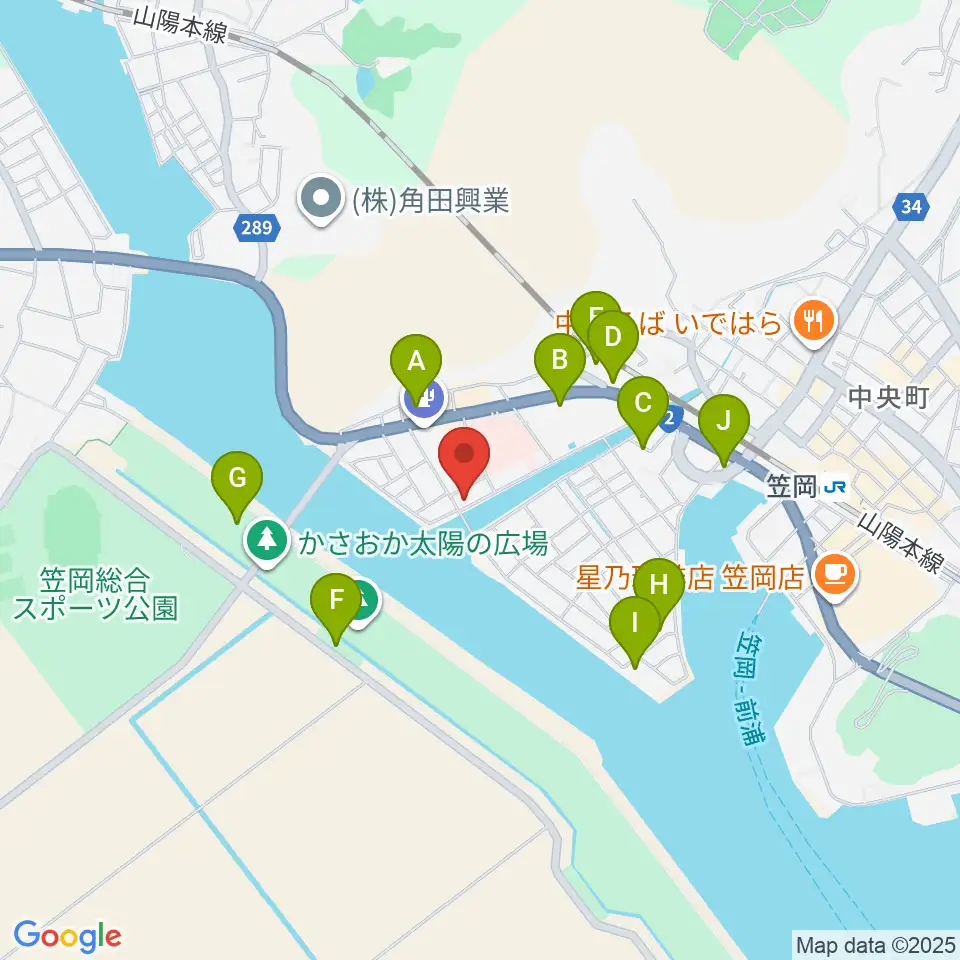 笠岡市立郷土館周辺の駐車場・コインパーキング一覧地図