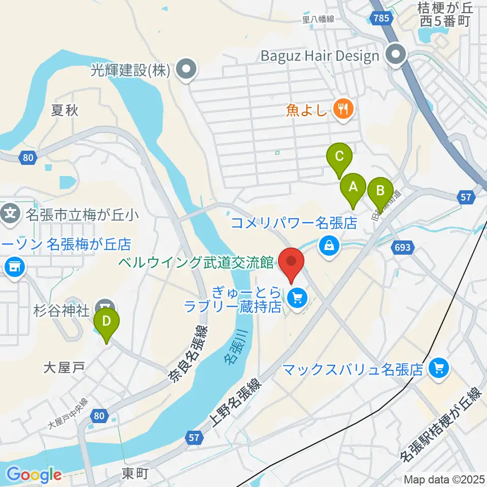 ベルウイング武道交流館周辺の駐車場・コインパーキング一覧地図