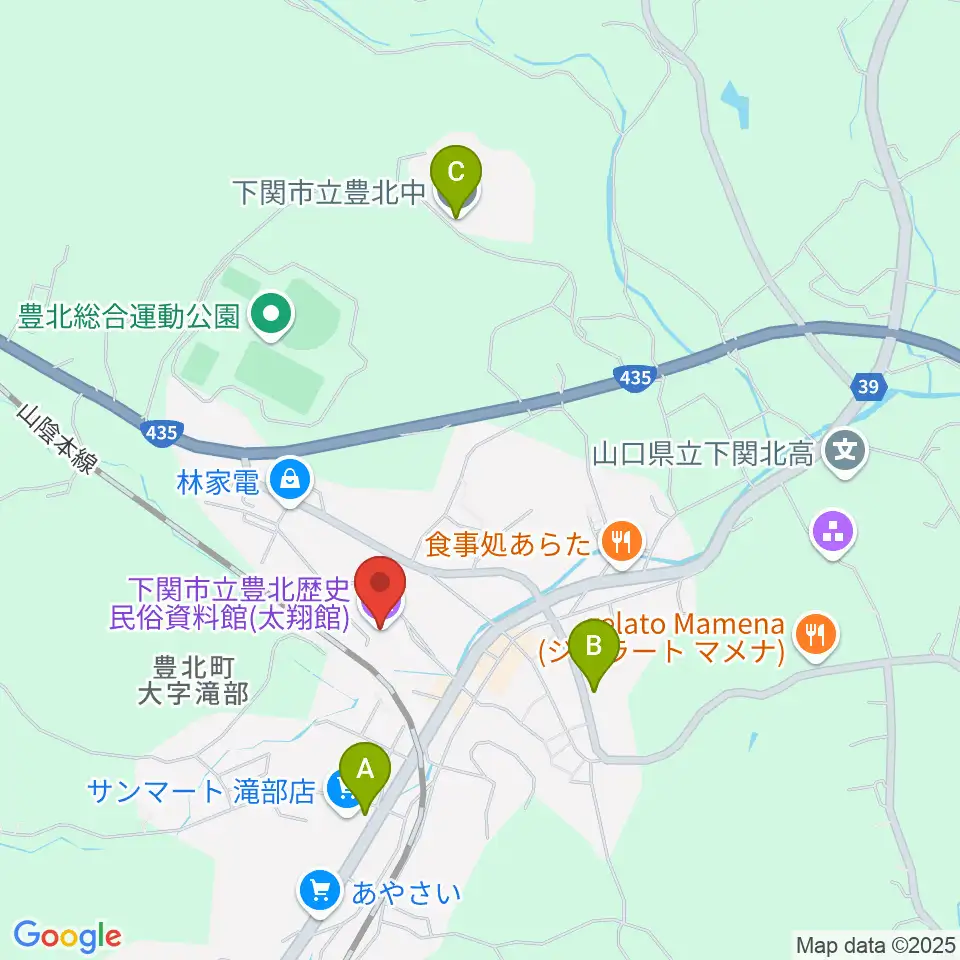 下関市立豊北歴史民俗資料館周辺の駐車場・コインパーキング一覧地図