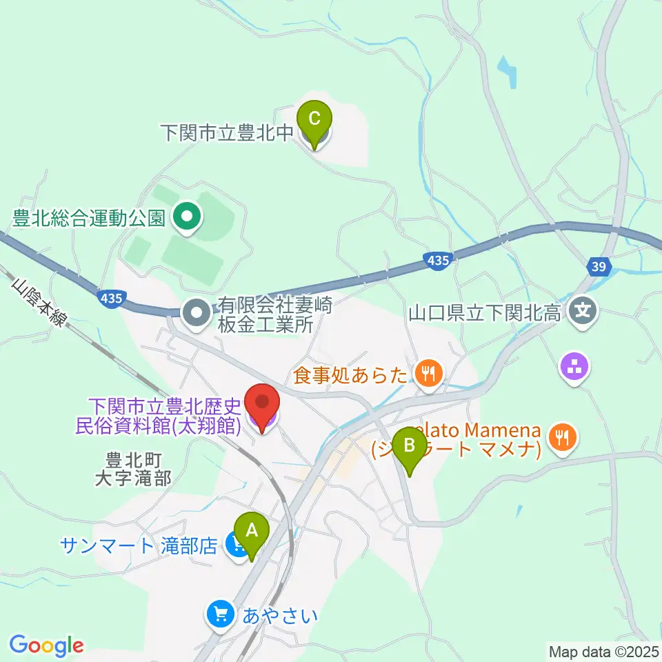 下関市立豊北歴史民俗資料館周辺の駐車場・コインパーキング一覧地図