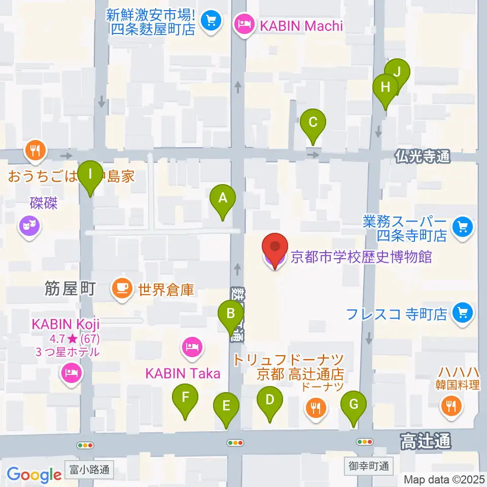 京都市学校歴史博物館周辺の駐車場・コインパーキング一覧地図