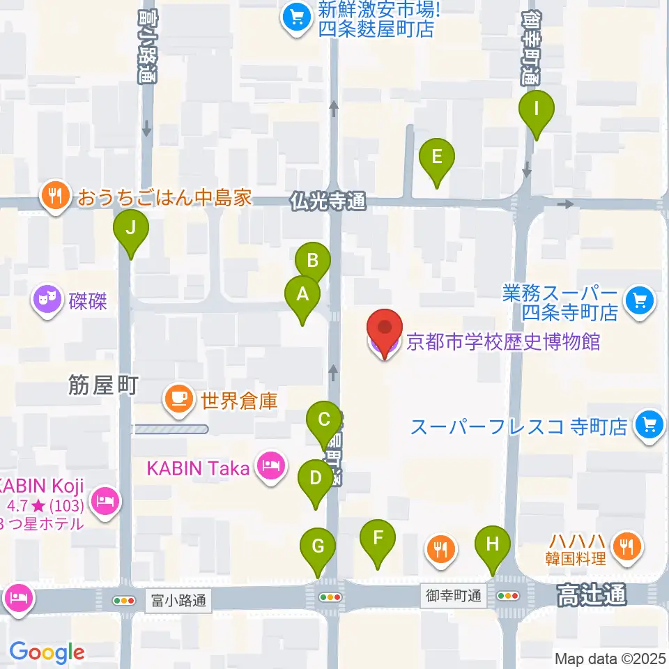 京都市学校歴史博物館周辺の駐車場・コインパーキング一覧地図