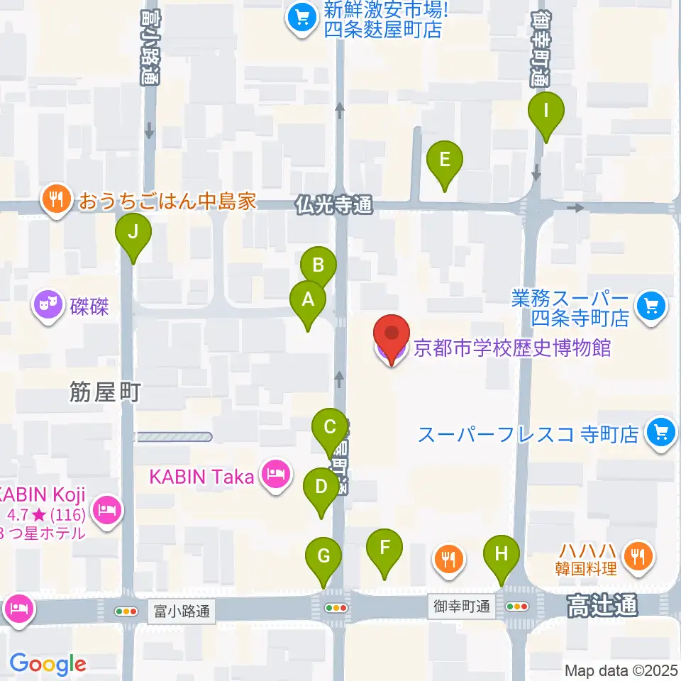 京都市学校歴史博物館周辺の駐車場・コインパーキング一覧地図