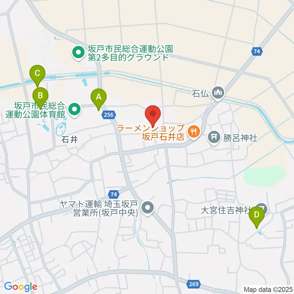 坂戸市立歴史民俗資料館周辺の駐車場・コインパーキング一覧地図