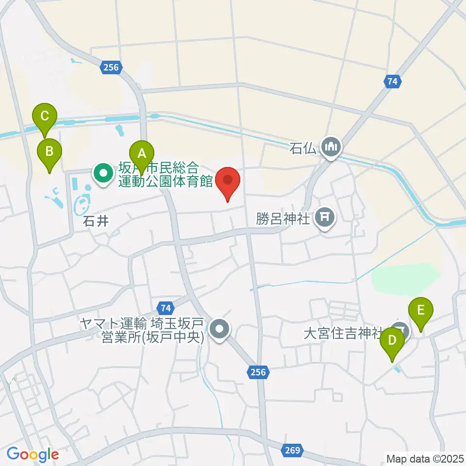 坂戸市立歴史民俗資料館周辺の駐車場・コインパーキング一覧地図