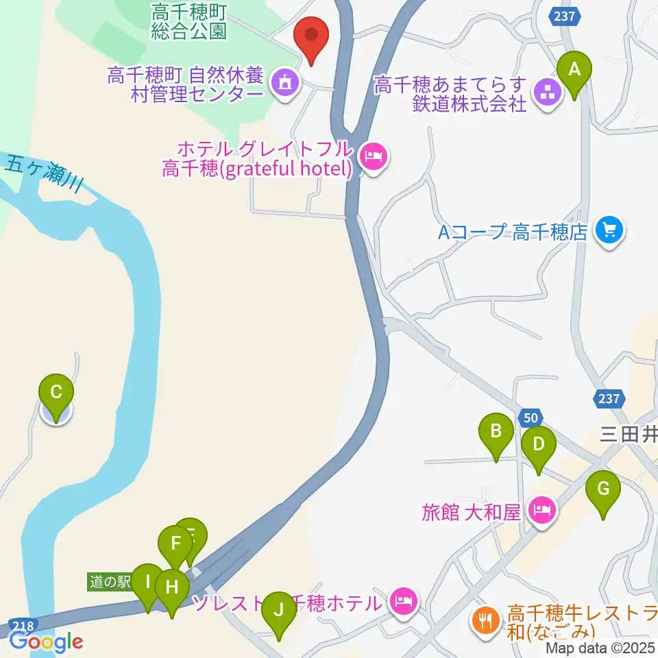 高千穂町歴史民俗資料館周辺の駐車場・コインパーキング一覧地図