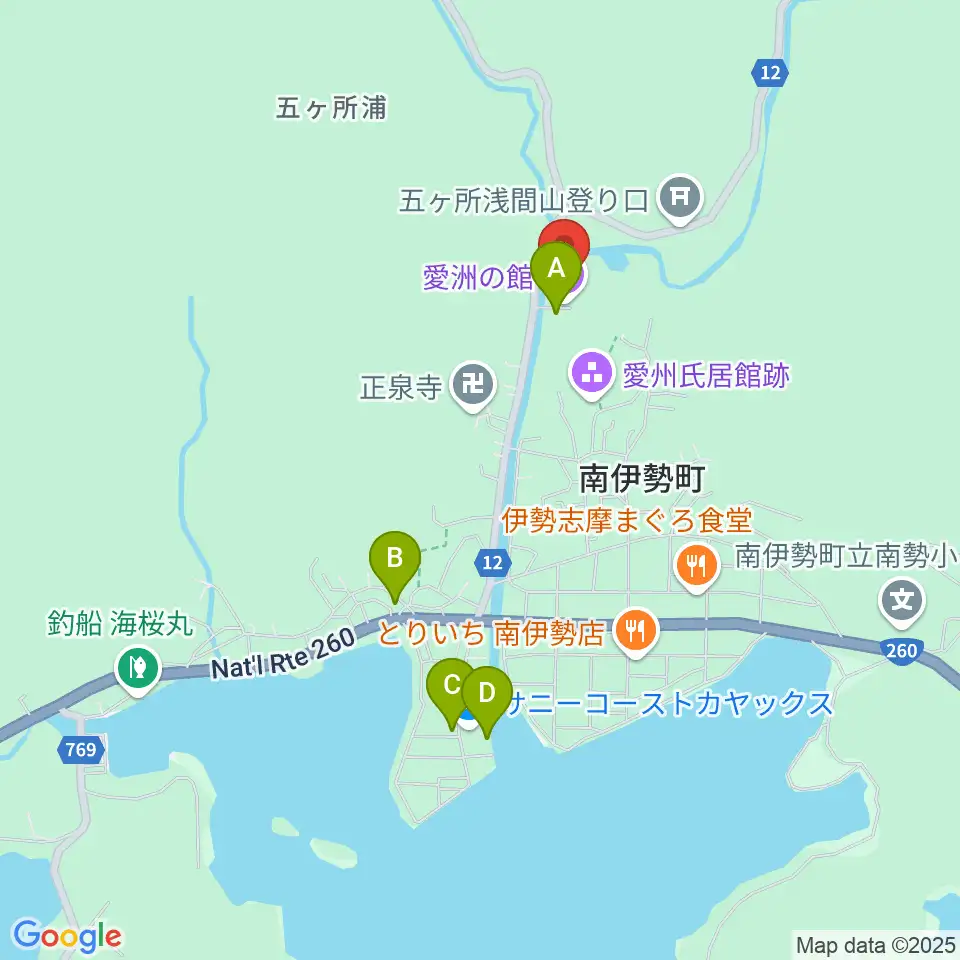 愛洲の館周辺の駐車場・コインパーキング一覧地図