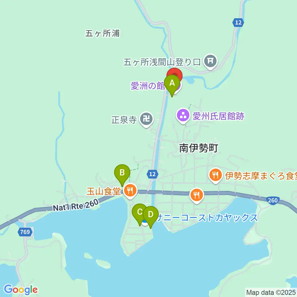 愛洲の館周辺の駐車場・コインパーキング一覧地図