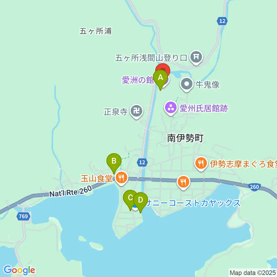 愛洲の館周辺の駐車場・コインパーキング一覧地図