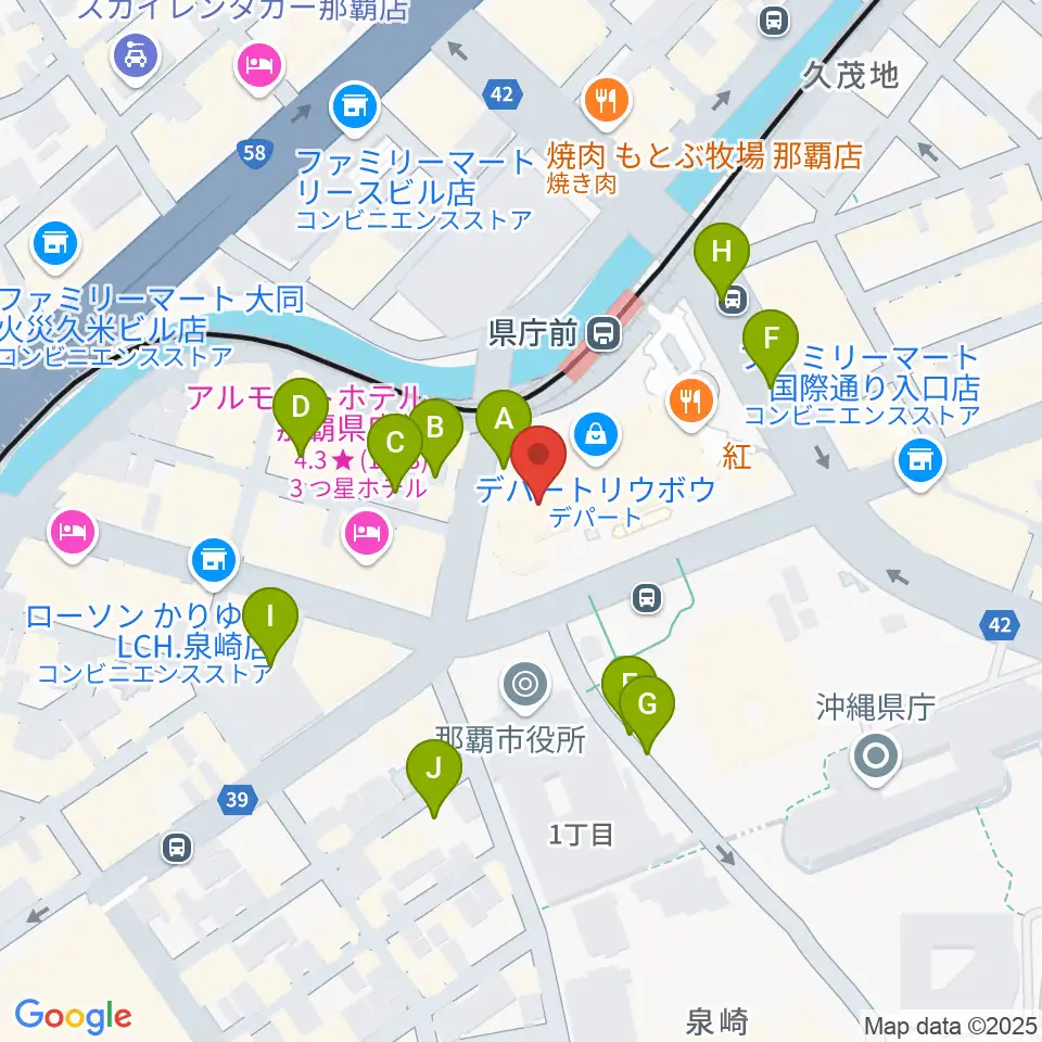 那覇市歴史博物館周辺の駐車場・コインパーキング一覧地図