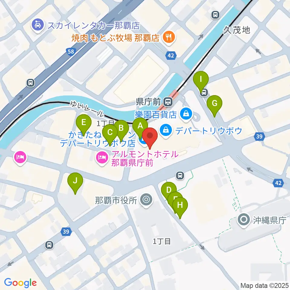 那覇市歴史博物館周辺の駐車場・コインパーキング一覧地図