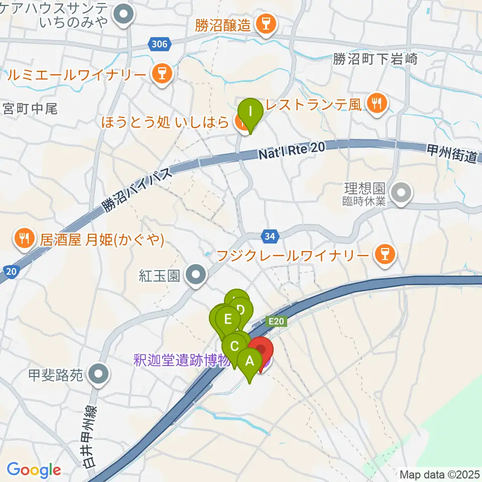 釈迦堂遺跡博物館周辺の駐車場・コインパーキング一覧地図