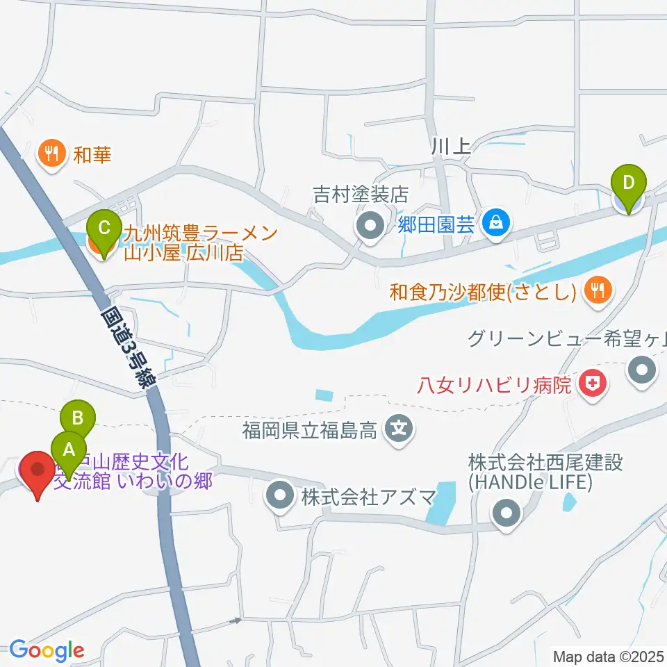 岩戸山歴史文化交流館 いわいの郷周辺の駐車場・コインパーキング一覧地図