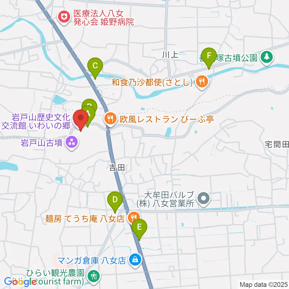 岩戸山歴史文化交流館 いわいの郷周辺の駐車場・コインパーキング一覧地図