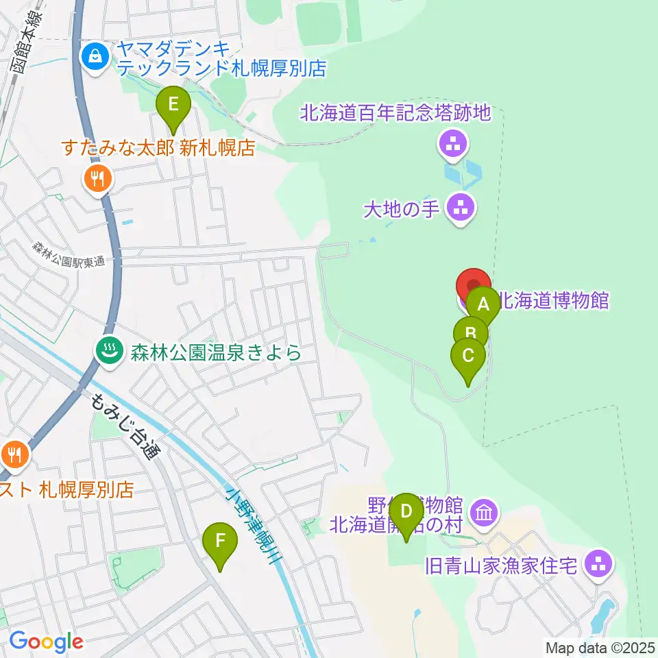 北海道博物館周辺の駐車場・コインパーキング一覧地図