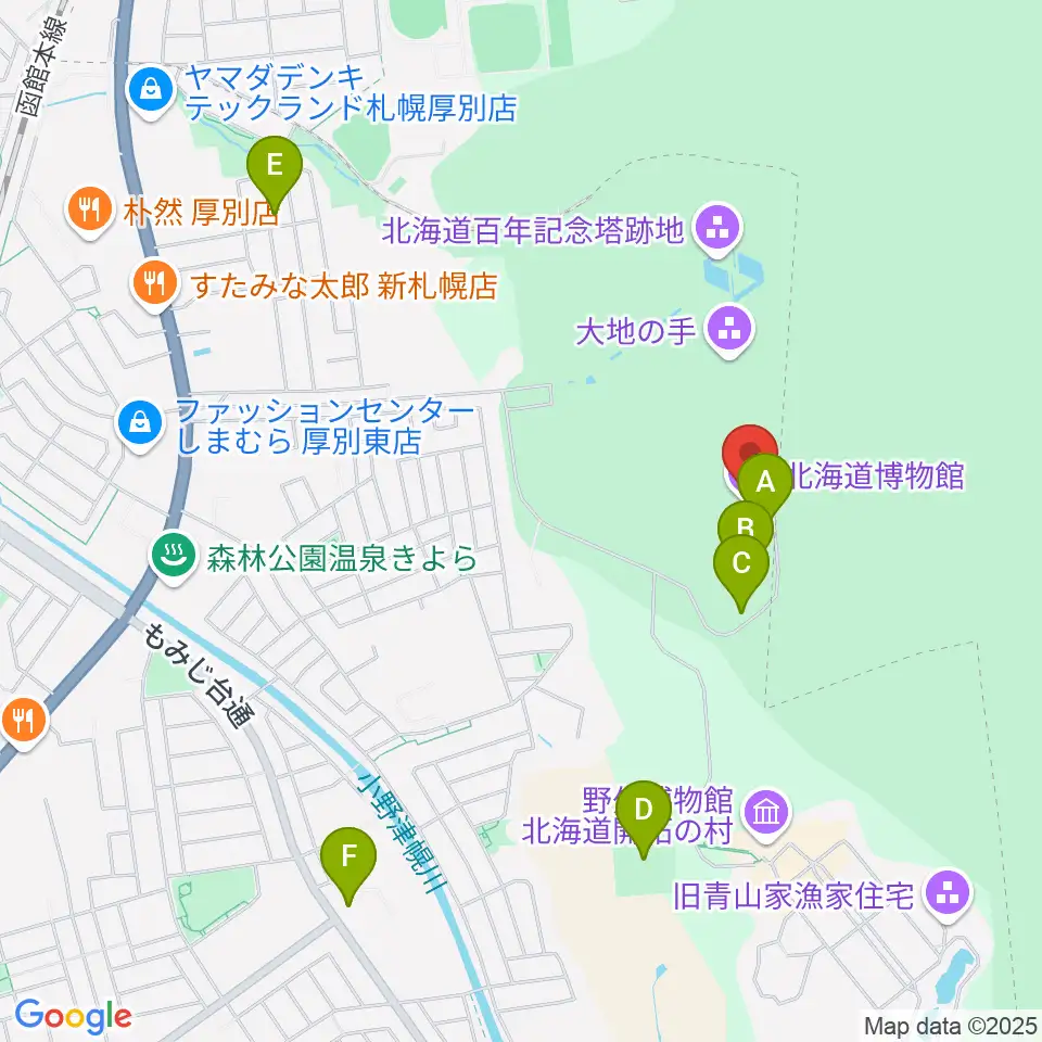 北海道博物館周辺の駐車場・コインパーキング一覧地図