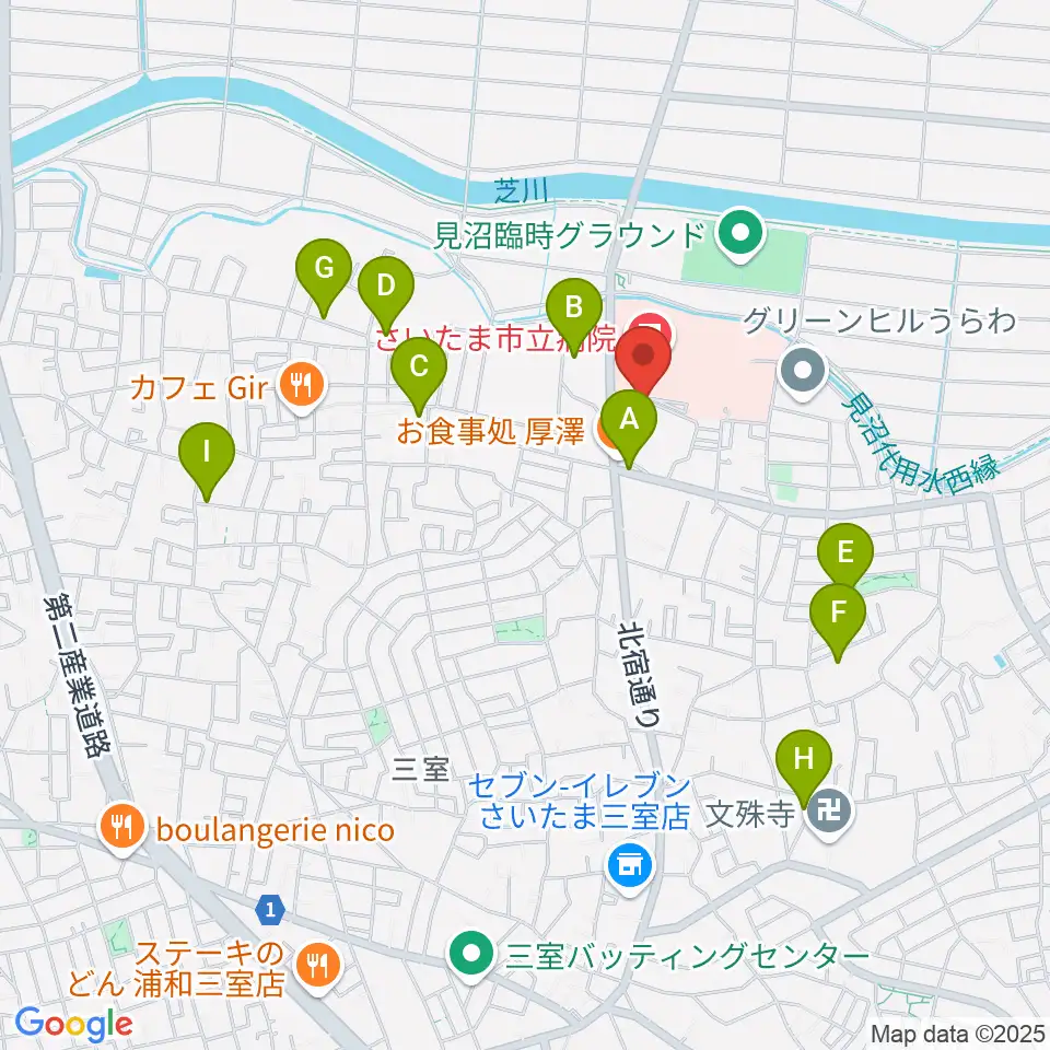 さいたま市立浦和博物館周辺の駐車場・コインパーキング一覧地図