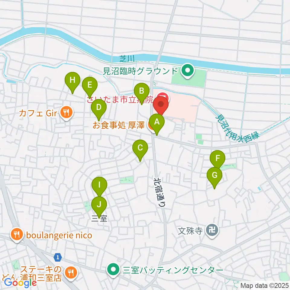 さいたま市立浦和博物館周辺の駐車場・コインパーキング一覧地図