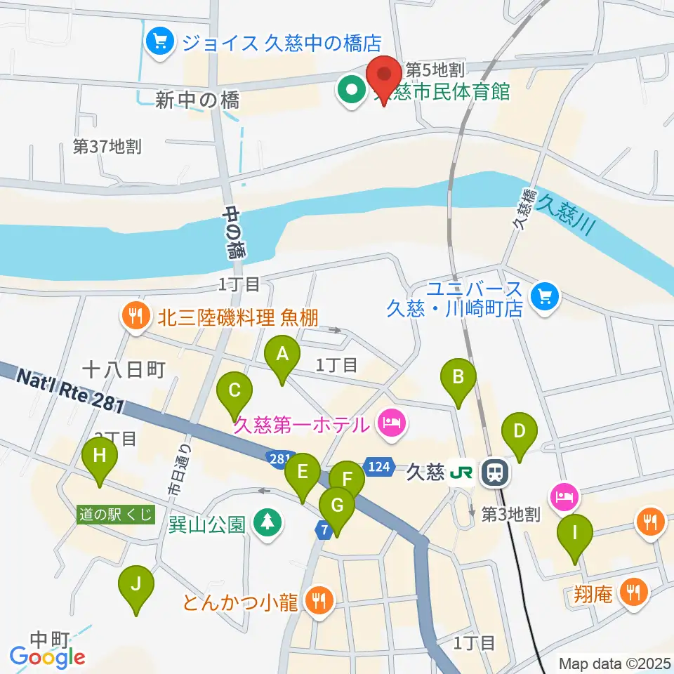 久慈市マリンアリーナ周辺の駐車場・コインパーキング一覧地図