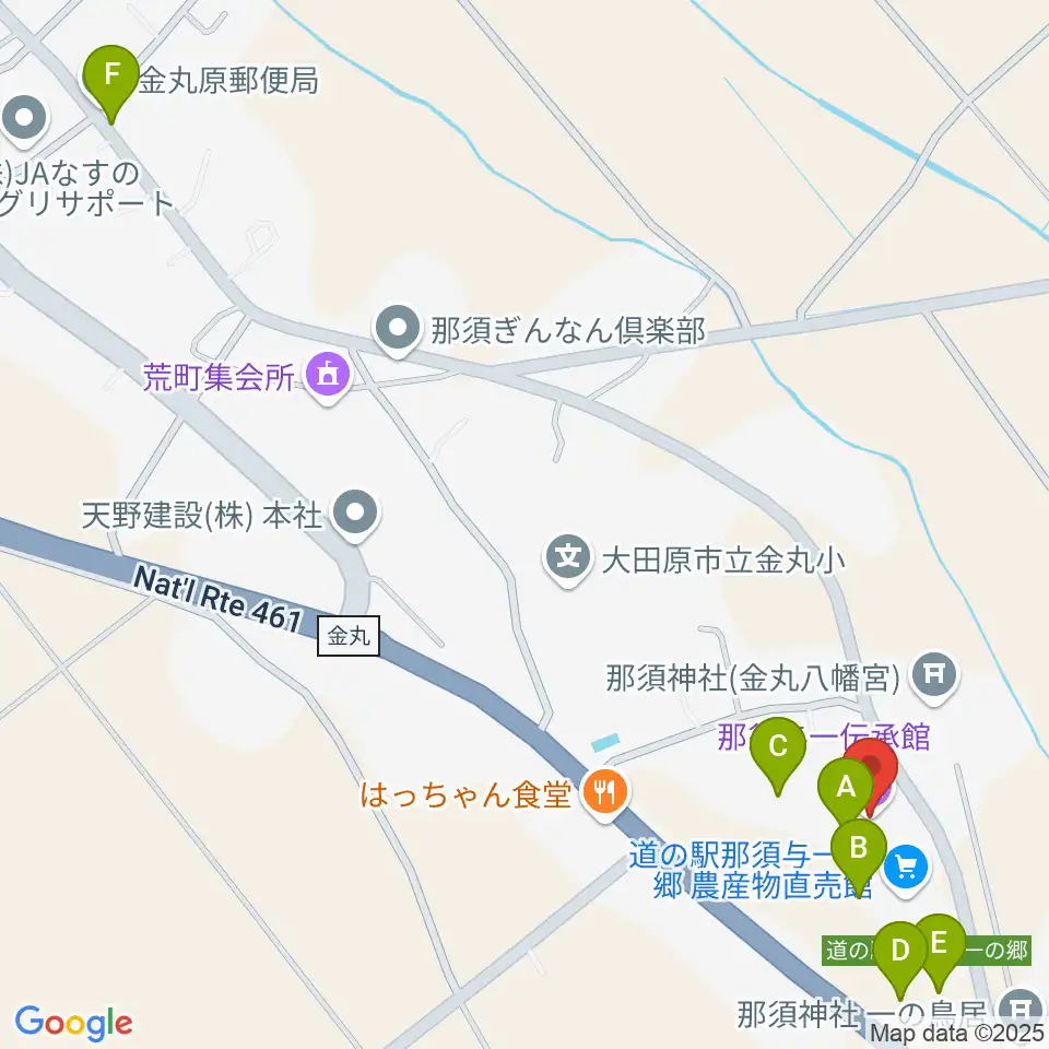 那須与一伝承館周辺の駐車場・コインパーキング一覧地図