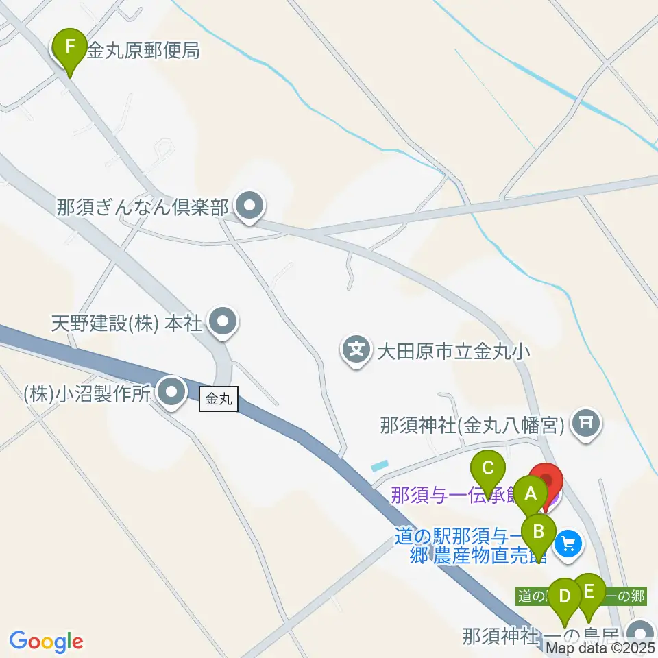 那須与一伝承館周辺の駐車場・コインパーキング一覧地図