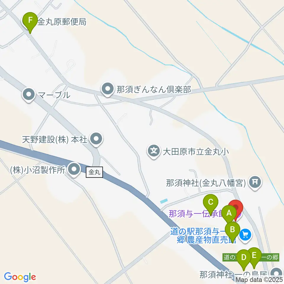 那須与一伝承館周辺の駐車場・コインパーキング一覧地図