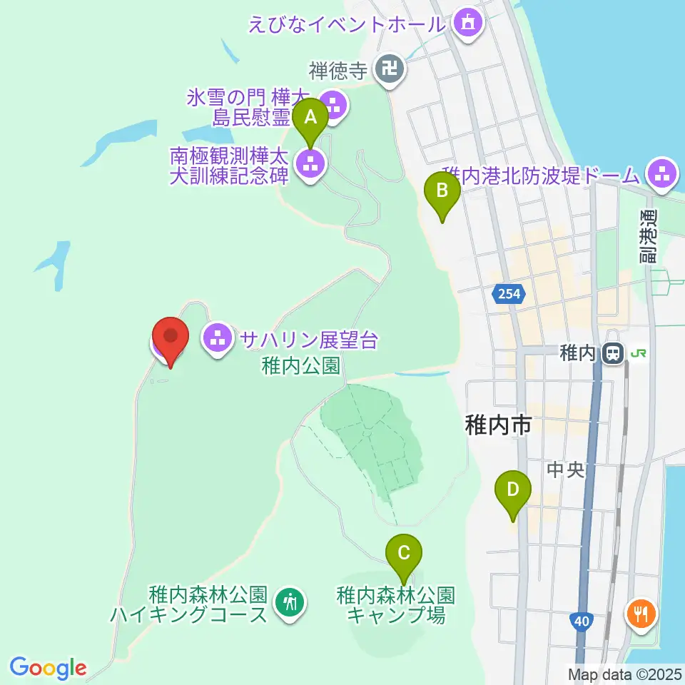 稚内市北方記念館周辺の駐車場・コインパーキング一覧地図