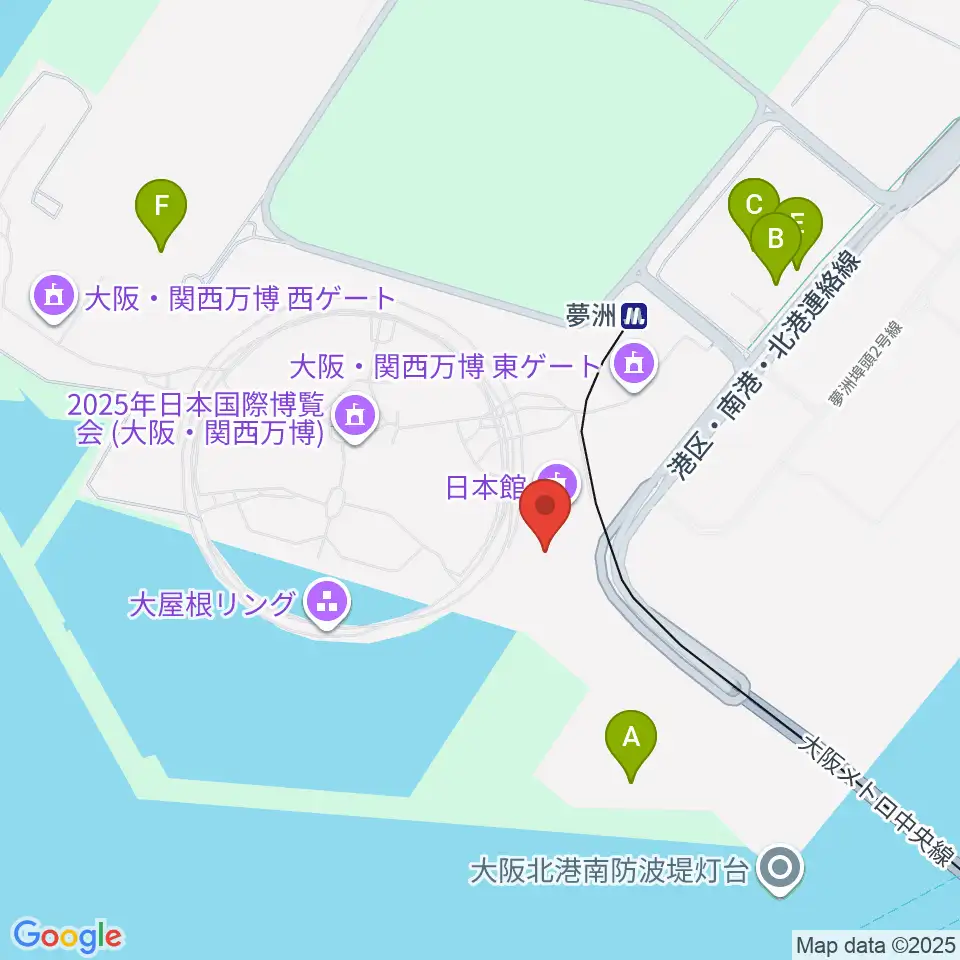 EXPOホール シャインハット周辺の駐車場・コインパーキング一覧地図