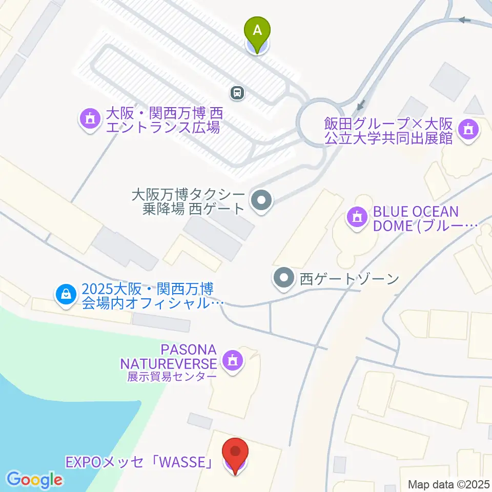EXPOメッセ WASSE周辺の駐車場・コインパーキング一覧地図