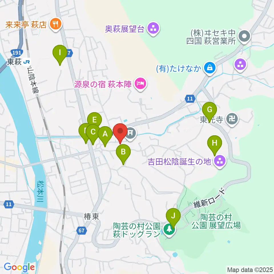 松陰神社宝物殿至誠館周辺の駐車場・コインパーキング一覧地図