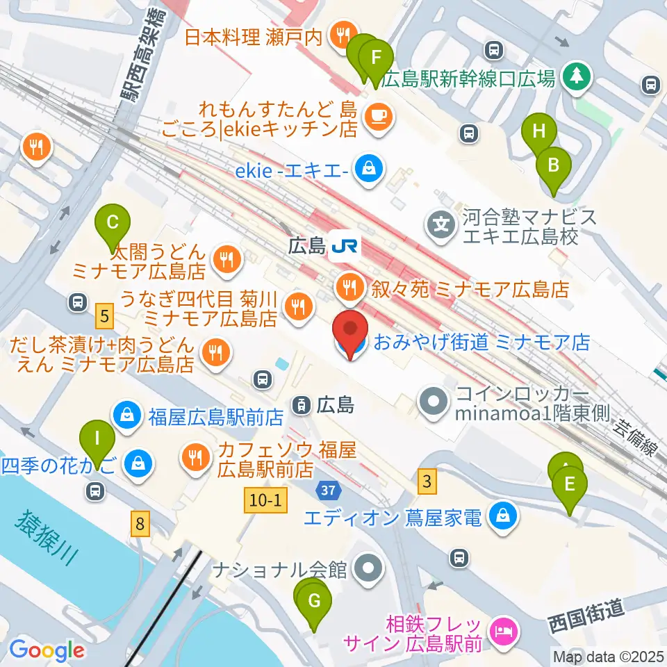 MOVIX広島駅周辺の駐車場・コインパーキング一覧地図