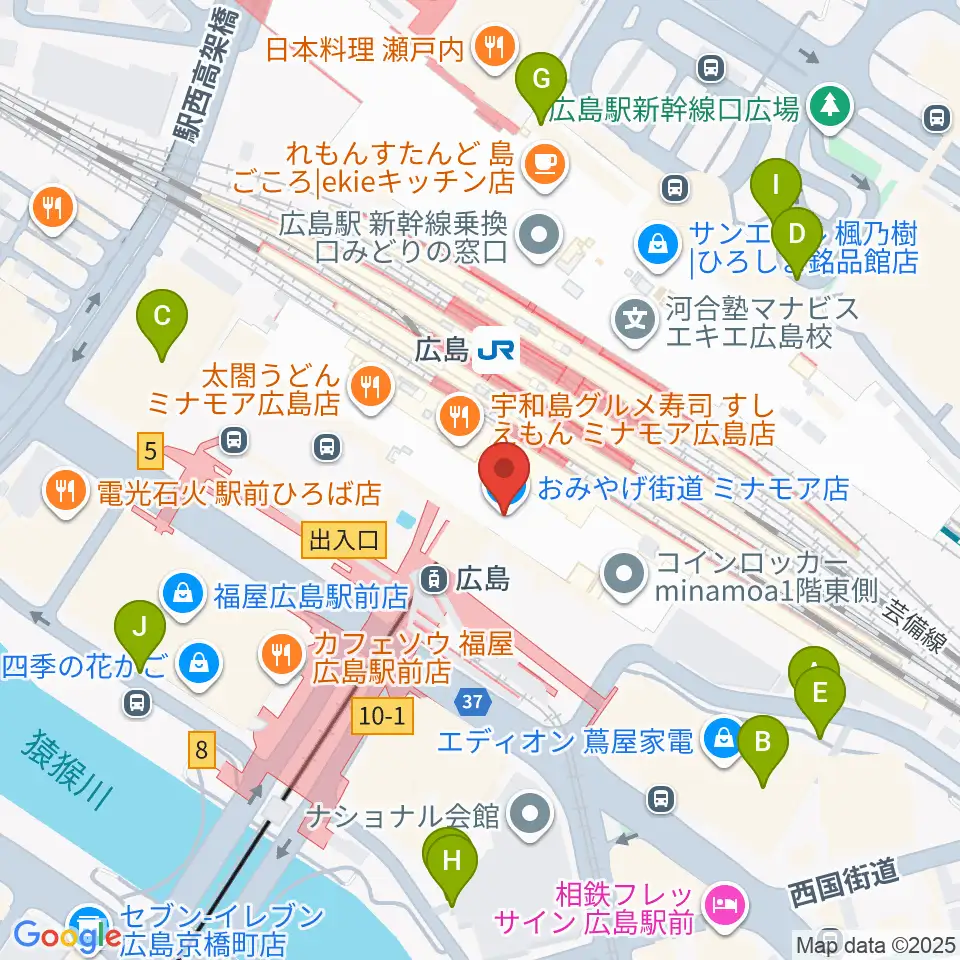 MOVIX広島駅周辺の駐車場・コインパーキング一覧地図